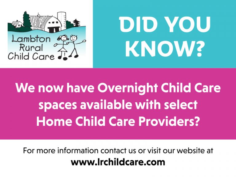 Overnight Child Care is Here! Lambton Rural Child Care